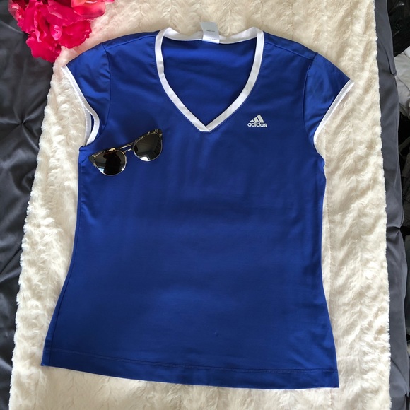 adidas Tops - 🚫SOLD🚫Adidas Climalite V-Neck Fitness Shirt